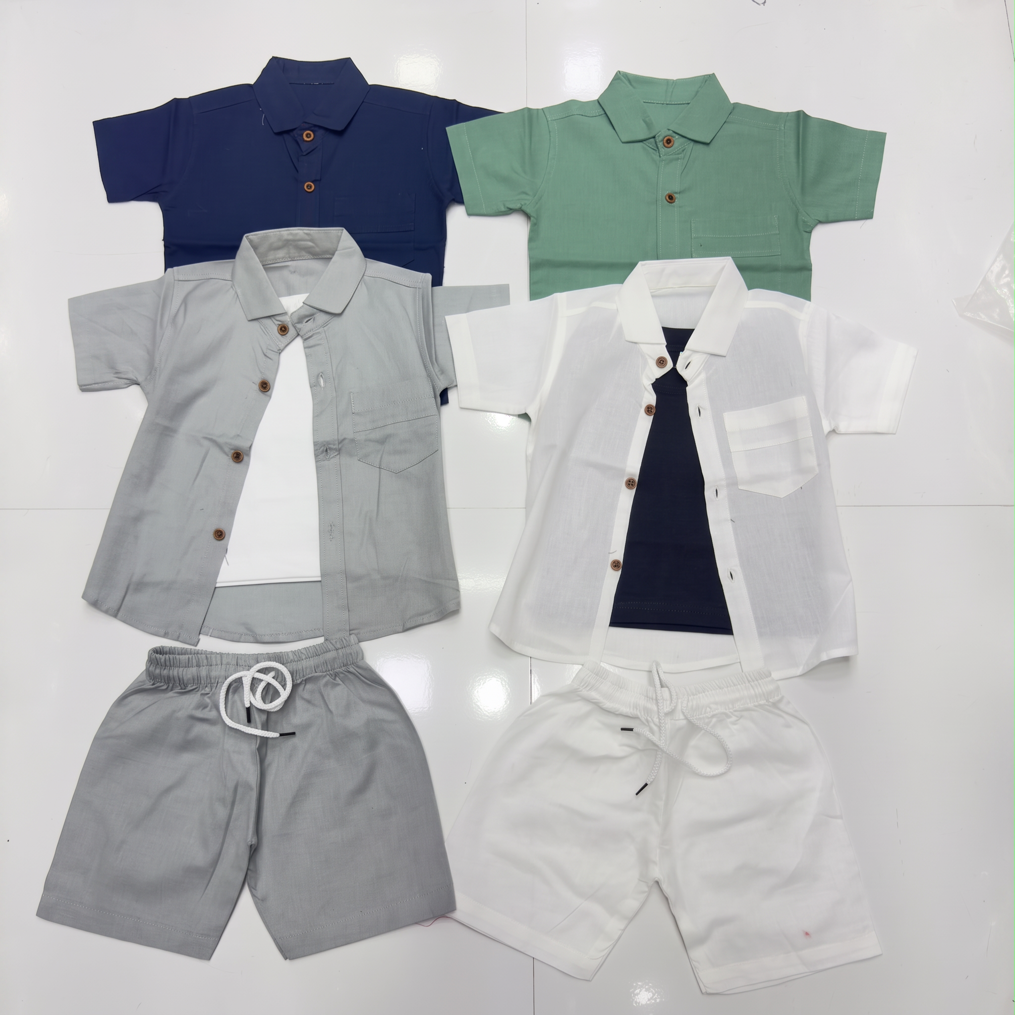 Boys Linen Shirt & Shorts — Classic Colours