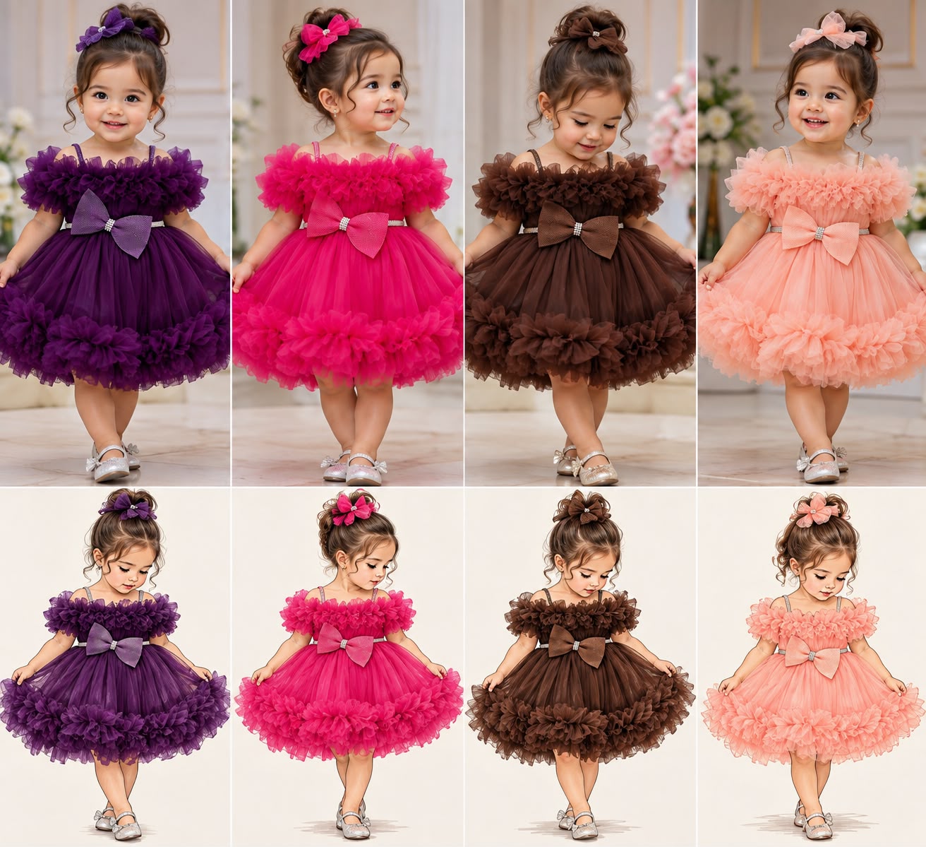 Bow Tutu Dress — 4 Colours