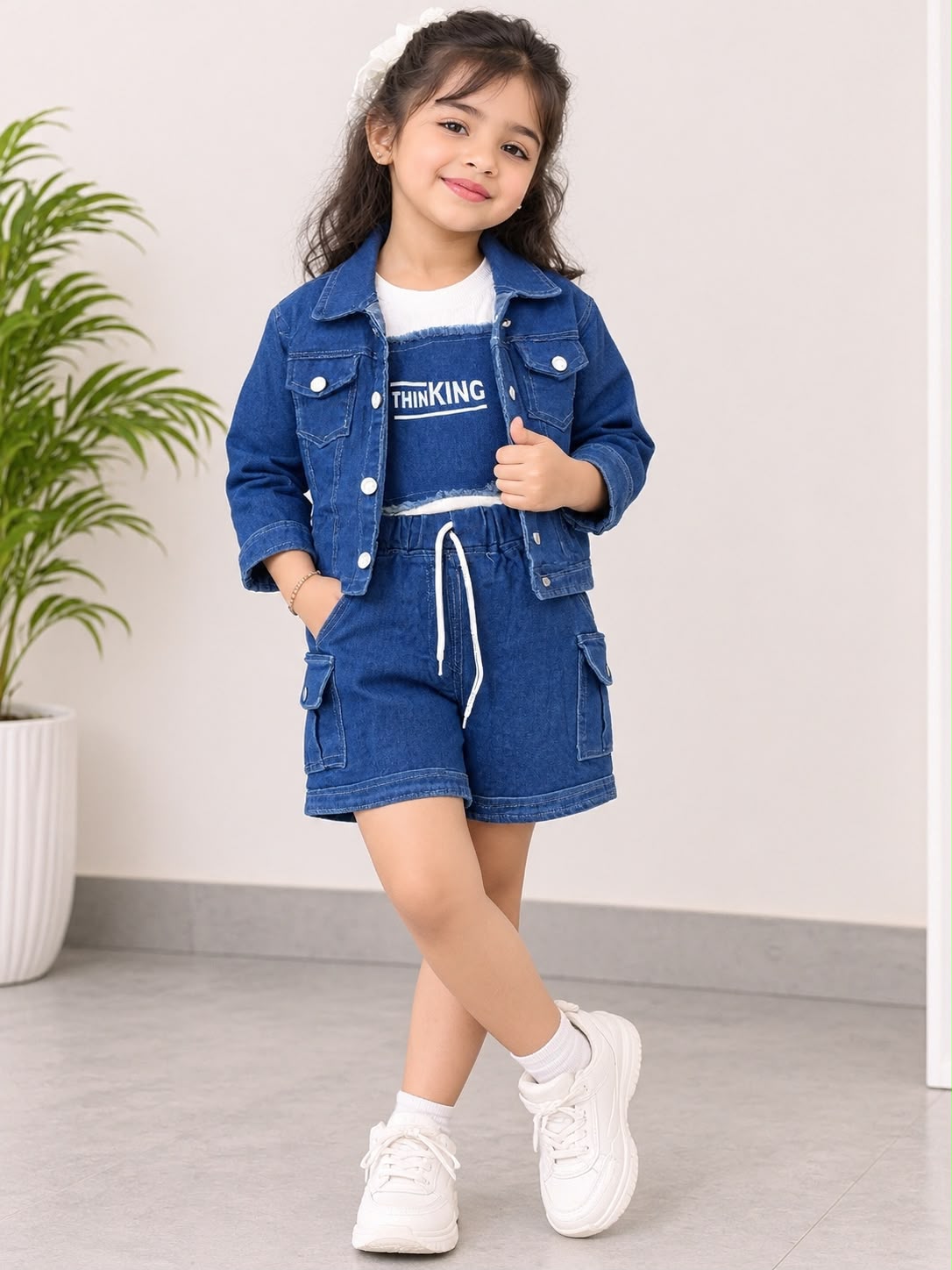 Denim Jacket & Cargo Shorts